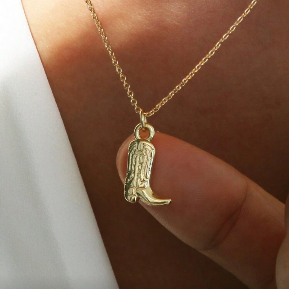 Gold Boot Charm Necklace